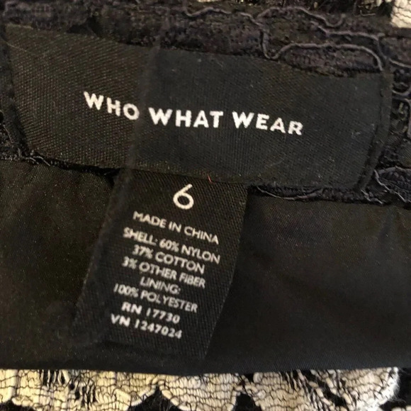 Who What Wear Black/White Lace Midi Skirt Size 6 Whimsy Romantic Goth - Picture 5 of 7